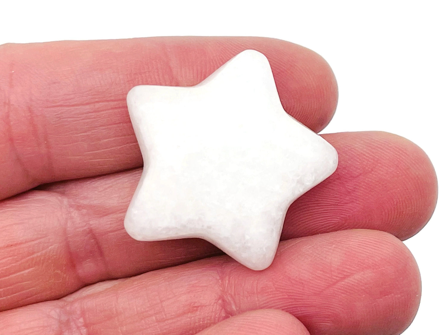 White Jade Star Gemstone - 30mm - ST1053