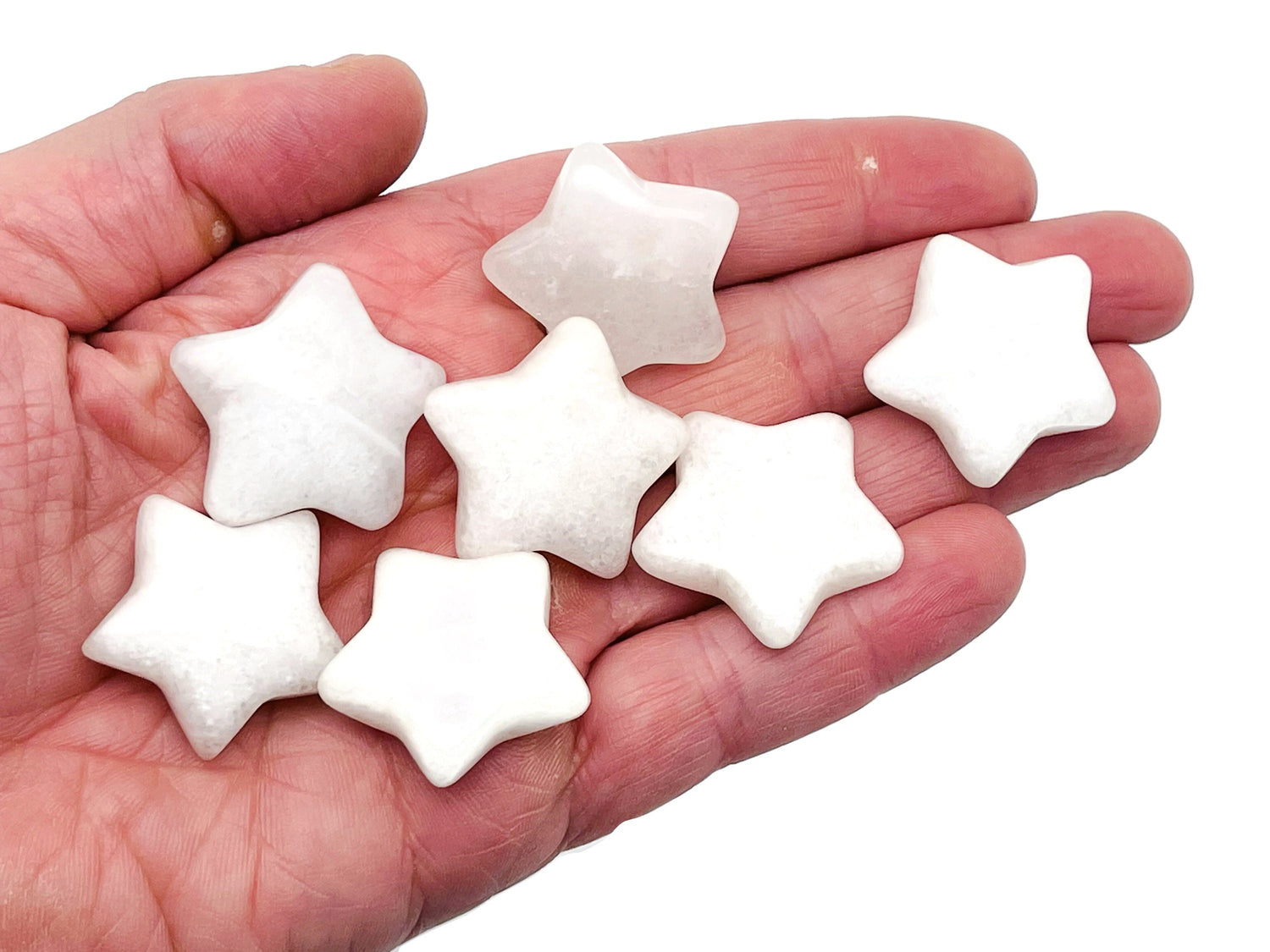 White Jade Star Gemstone - 30mm - ST1053
