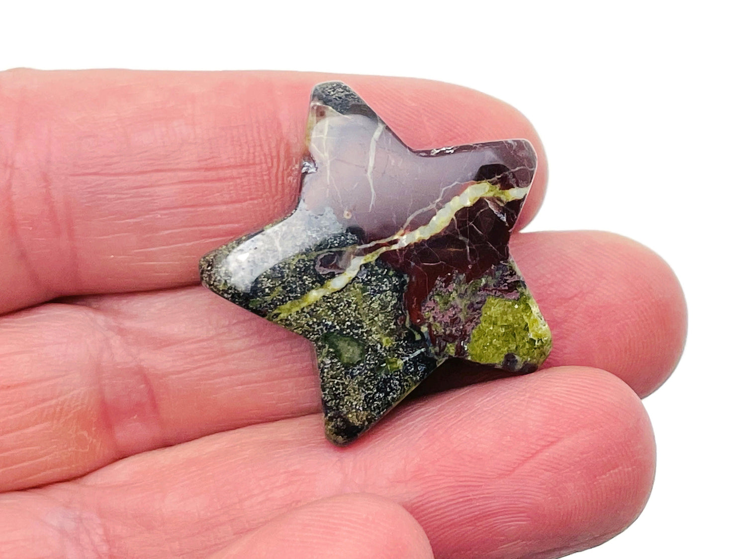 Dragon Blood Jasper Star Gemstone - 30mm - ST1056