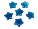 Blue agate star-shaped gemstone pendant, 30mm, vibrant blue stone with natural banding, by GemstoneGO.