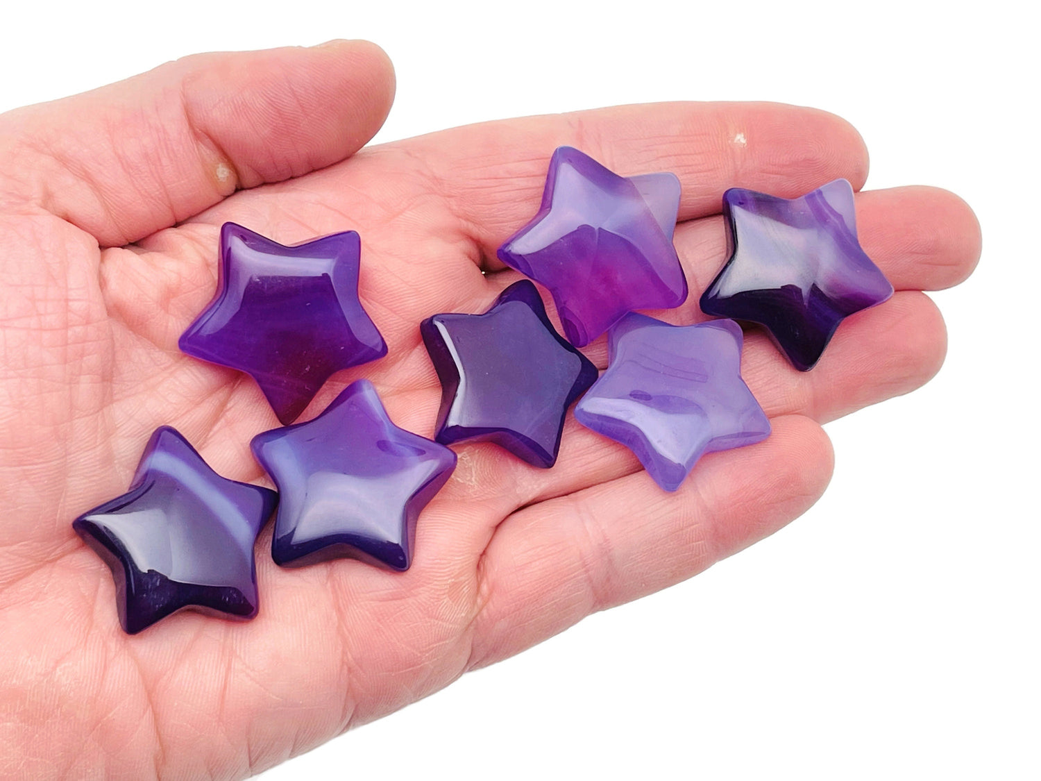 Purple Agate Star Gemstone - 30mm - ST1061
