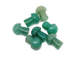 Aventurine mushroom carved gemstone pendant, 20mm, from GemstoneGO featuring green aventurine with natural stone details.