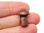 Red sesame jasper mushroom carved gemstone 20mm from GemstoneGO, featuring intricate mushroom design and vibrant red color.