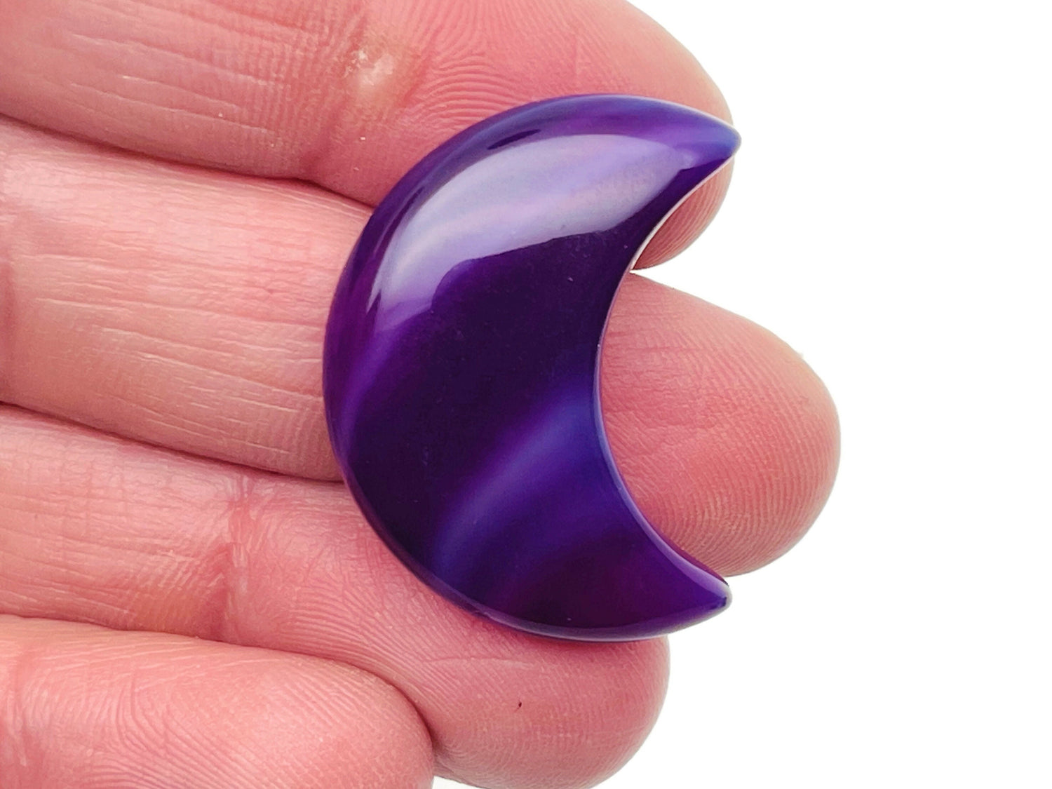 Purple Agate Gemstone Moon - 30mm - MO1055