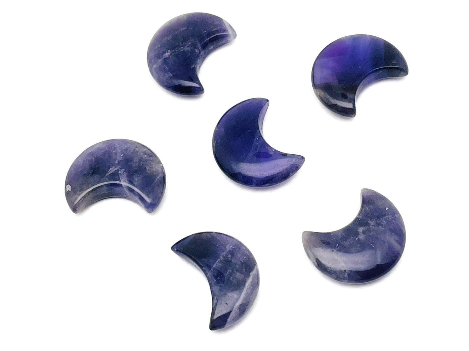 Lune en améthyste - Lune en cristal - Lune sculptée - Cristal de guérison - Croissant de lune en pierre précieuse - 3 x 1,6 cm - MO1059