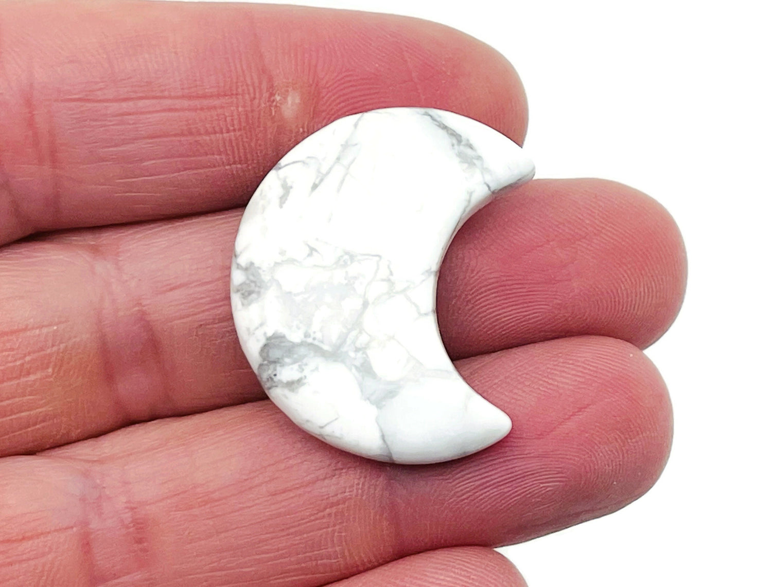 Howlite Gemstone Moon - 30mm - MO1067