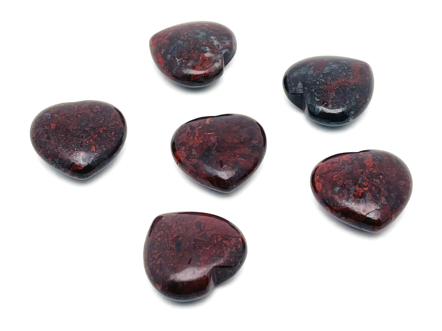 Chicken Bloodstone Jasper Heart Gemstone - 30mm - HE1200