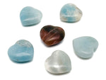 Amazonite heart-shaped gemstone, 25mm, from GemstoneGO, showcasing a smooth, polished blue-green mineral with natural patterns.