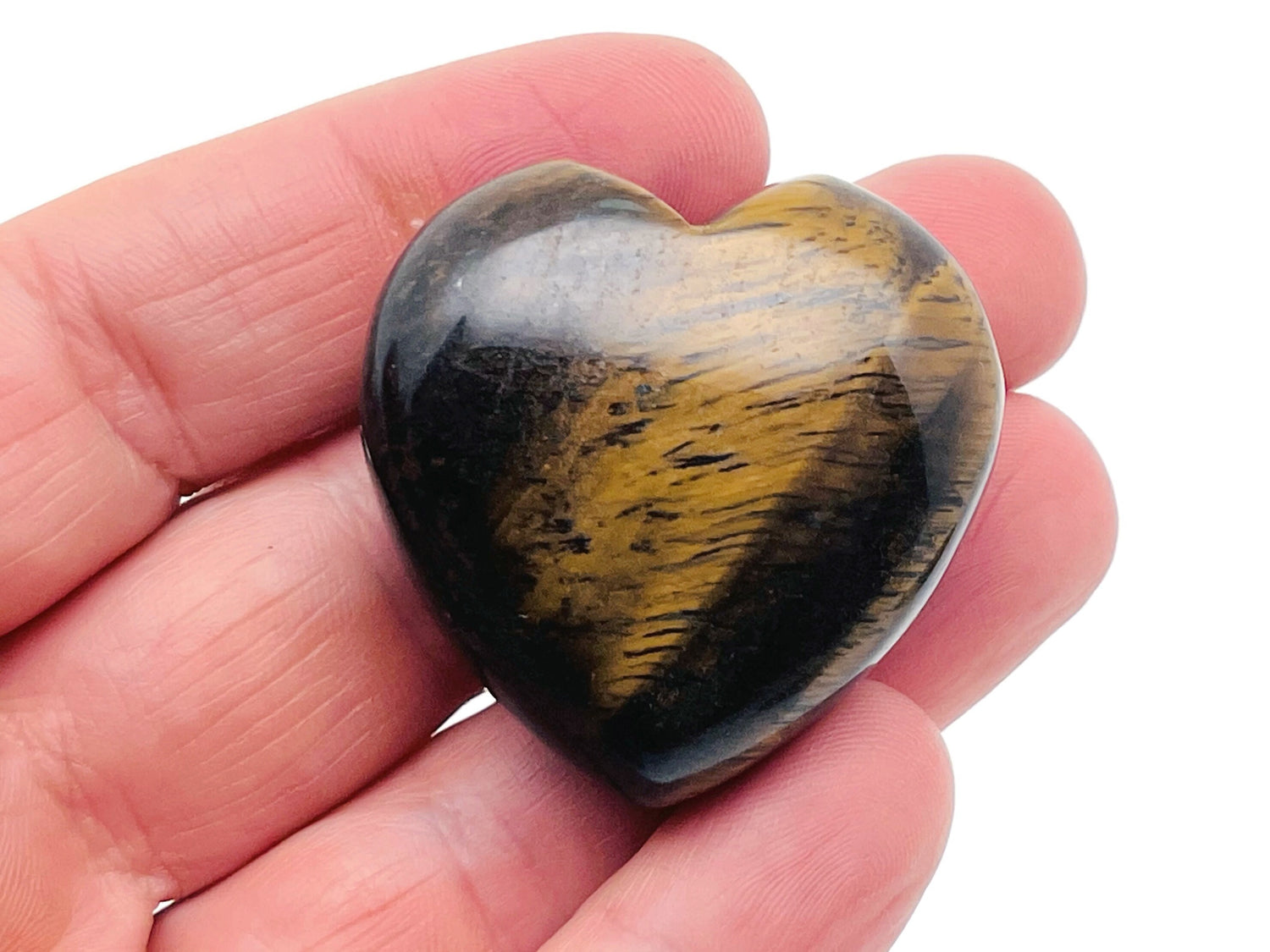 Tiger Eye Heart Gemstone - 40mm - HE1236