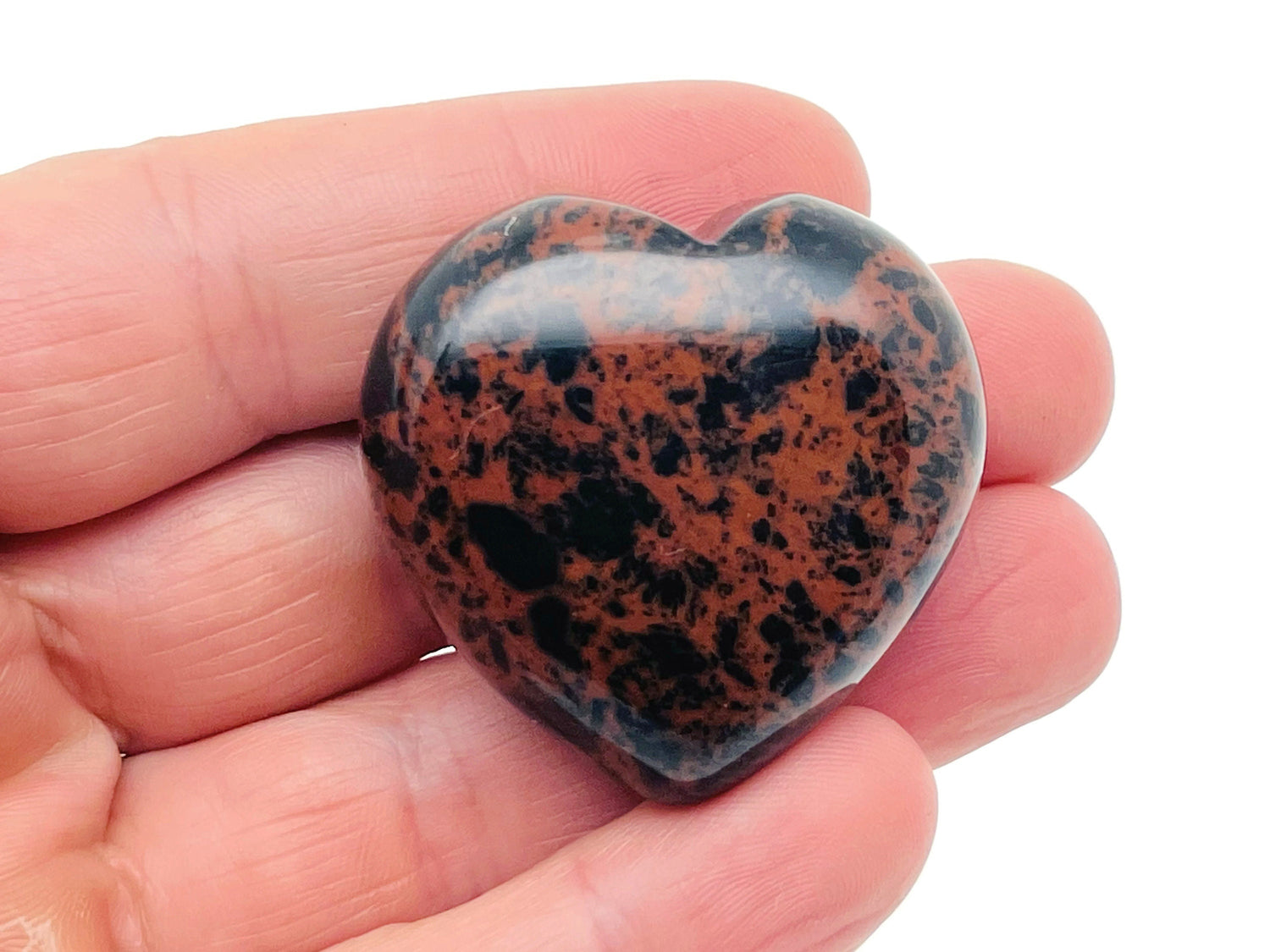 Mahogany Obsidian Heart Gemstone - 40mm - HE1246