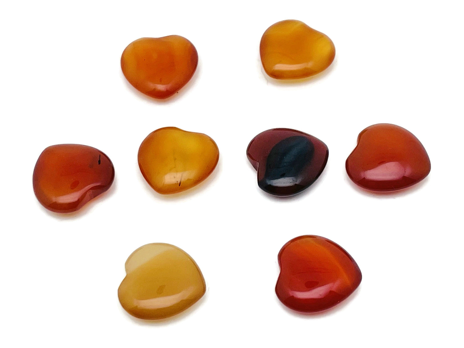 Cœur en cornaline plate - Pierres de guérison - Cœur sculpté - Pierres naturelles - 20 x 20 x 6 cm - HE1089