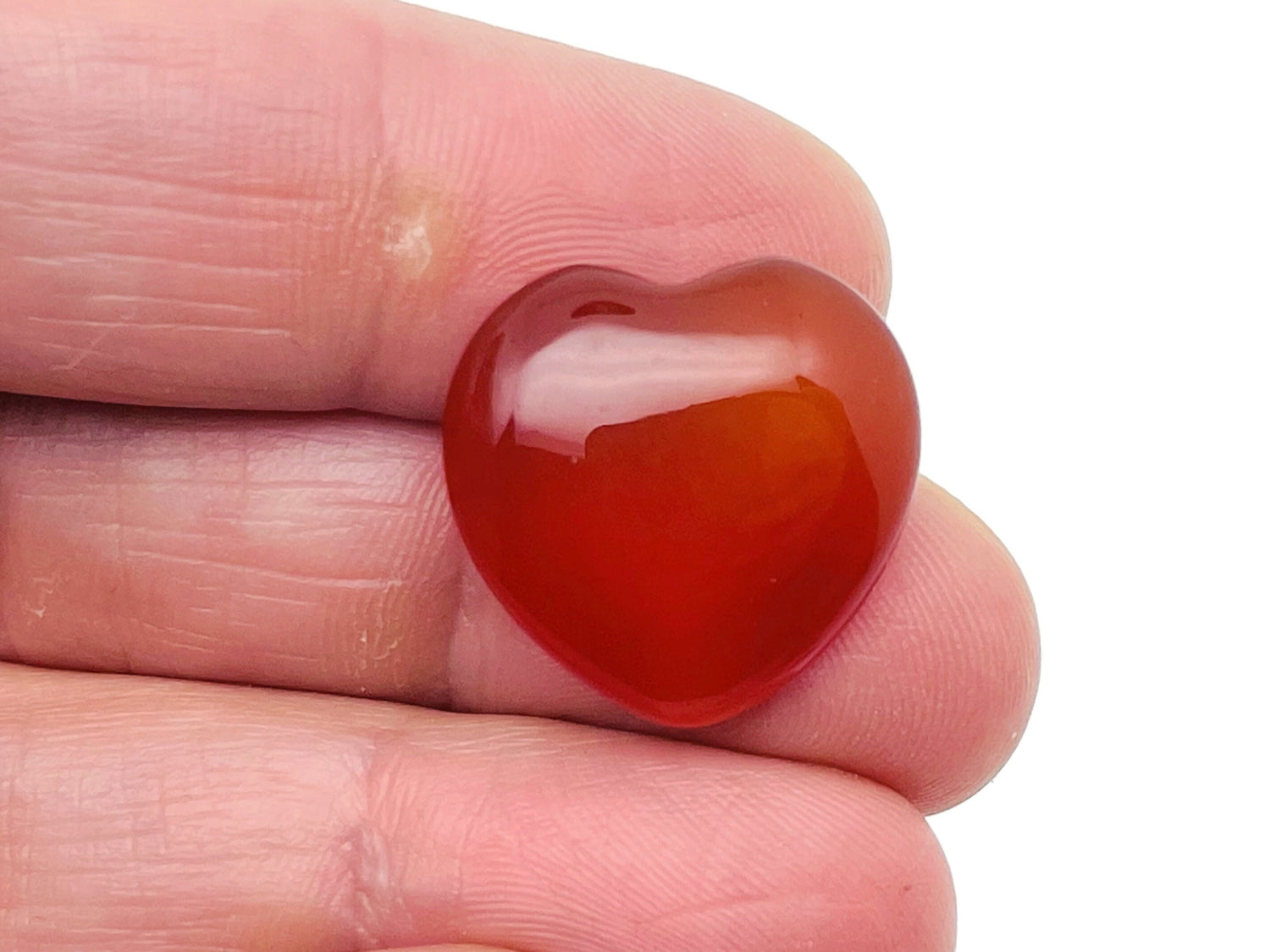 Cœur en cornaline plate - Pierres de guérison - Cœur sculpté - Pierres naturelles - 20 x 20 x 6 cm - HE1089