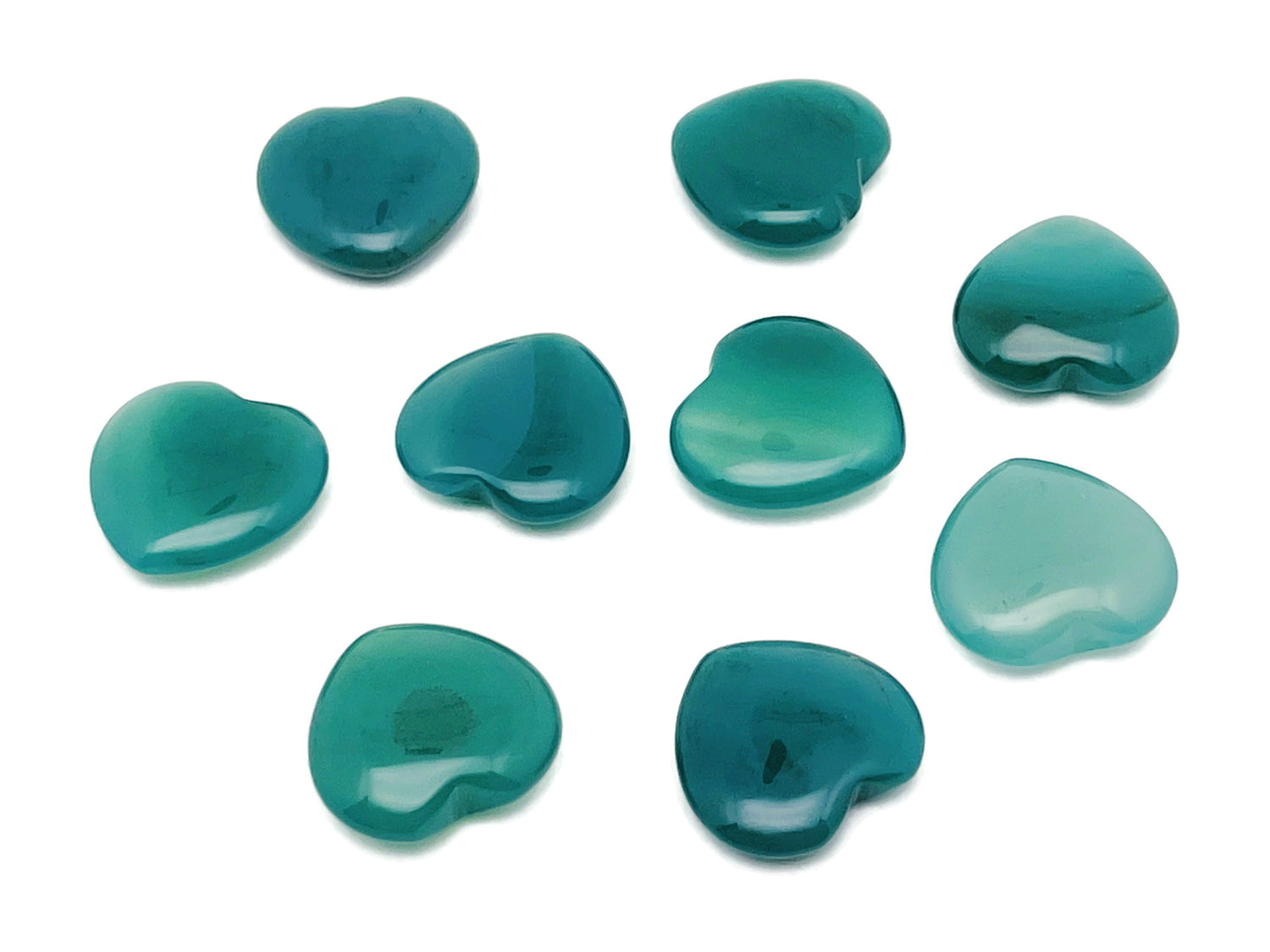 Green Agate Heart Gemstone - 20x20x6mm - HE1095