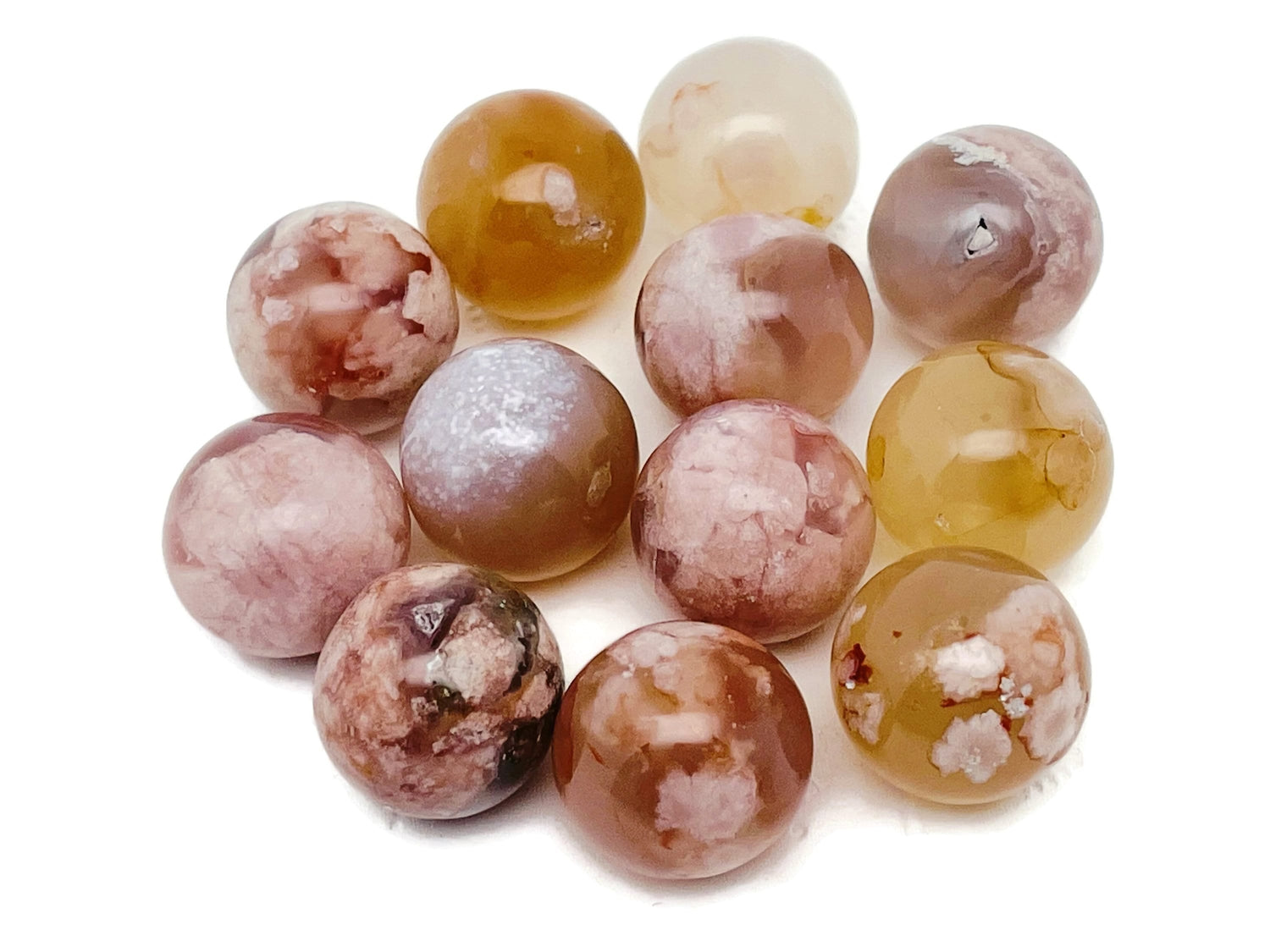 Sphère d'agate fleurie - Pierre de guérison - Boule de cristal - Décoration en cristal - 20 mm - SP1054