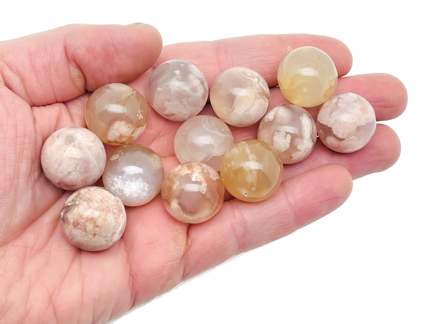 Sphère d'agate fleurie - Pierre de guérison - Boule de cristal - Décoration en cristal - 20 mm - SP1054