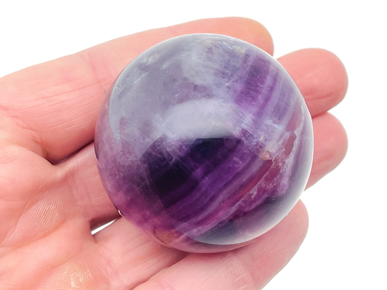 Purple Fluorite Sphere Gemstone - Crystal Ball - 40-50mm - BA1016