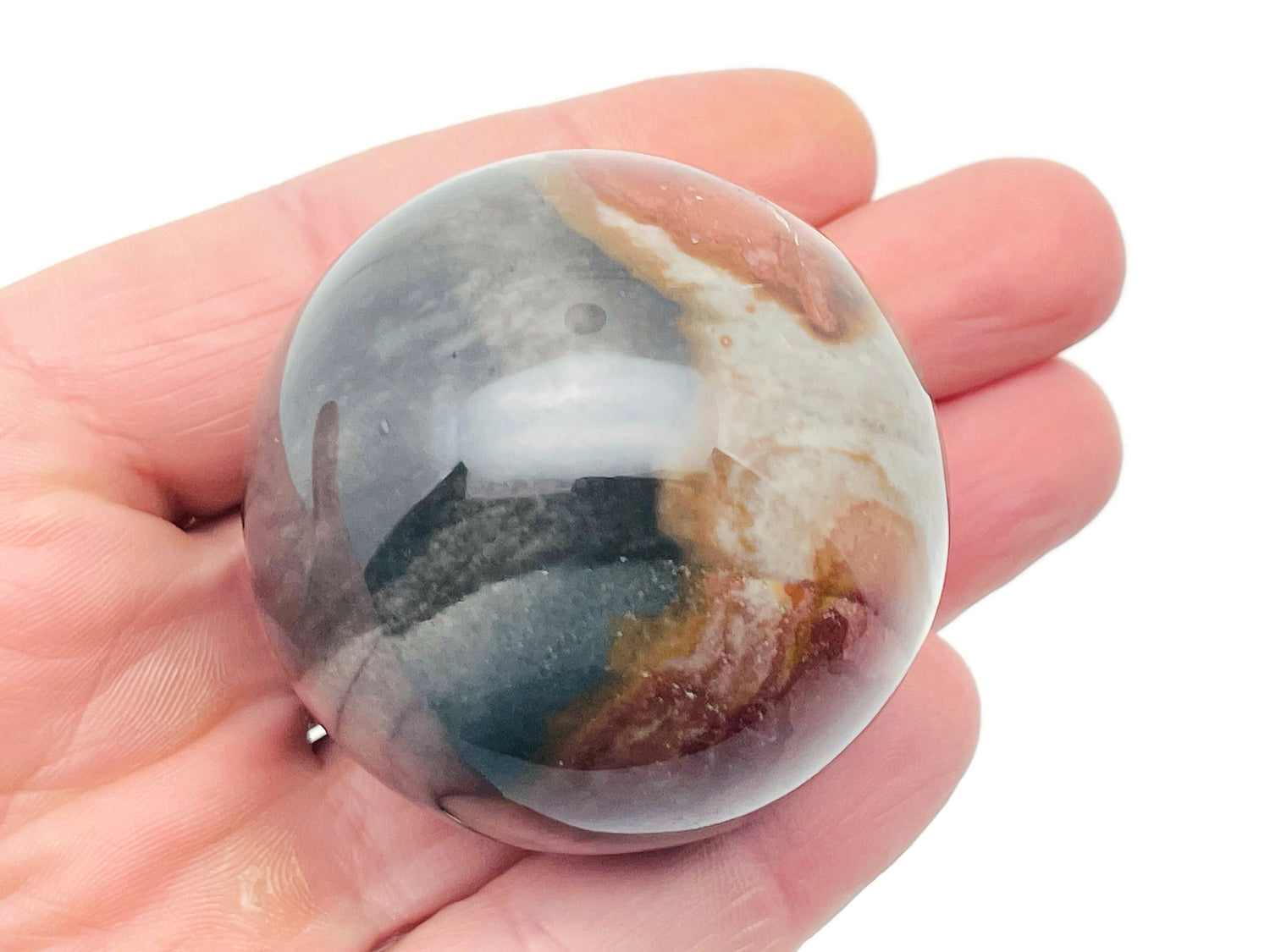 Sphère de jaspe océanique A++ ?€? Boule de cristal - Pierres de guérison ?€? Décoration en cristal ?€? 40-50 mm - BA1021