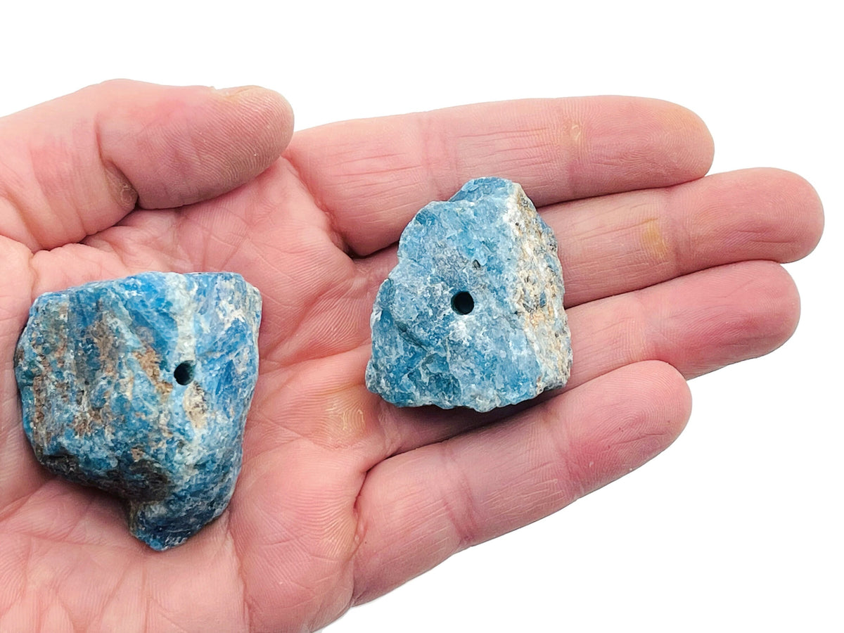 Blue Apatite rough crystal incense holder with handmade carving for incense sticks, showcases natural stone texture and craftsmanship.