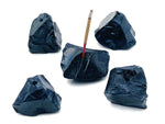 Blue Goldstone rough crystal incense holder with handmade carved design, ideal for supporting incense sticks and decorative display.