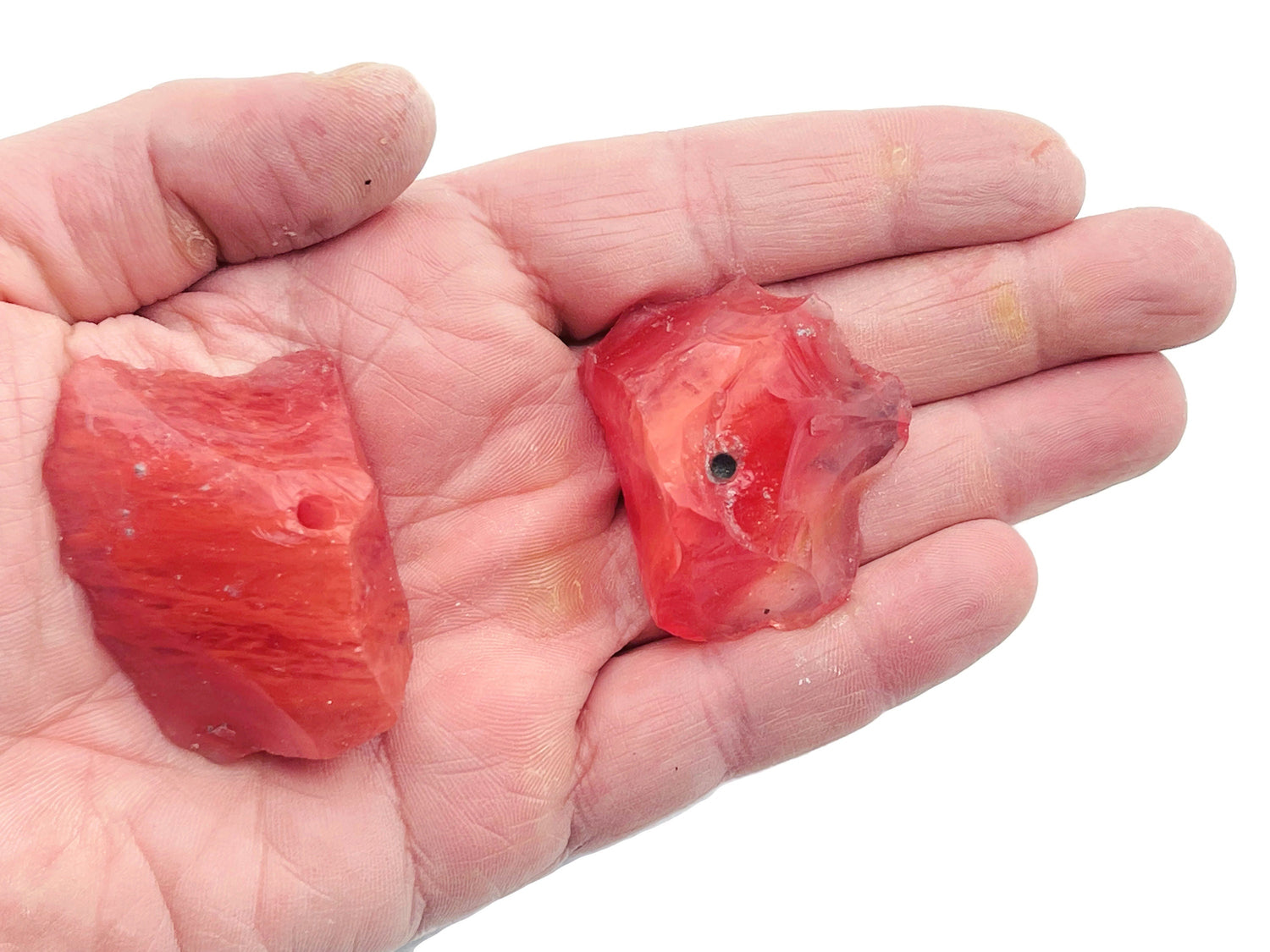 Cherry Quartz Rough Crystal Incense Holder - Crystal Incense Stick Holder - Handmade Carving - RS1018