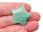 A 30mm Aventurine star gemstone by GemstoneGO showing a polished green stone with a star pattern, smooth surface and natural stone features.