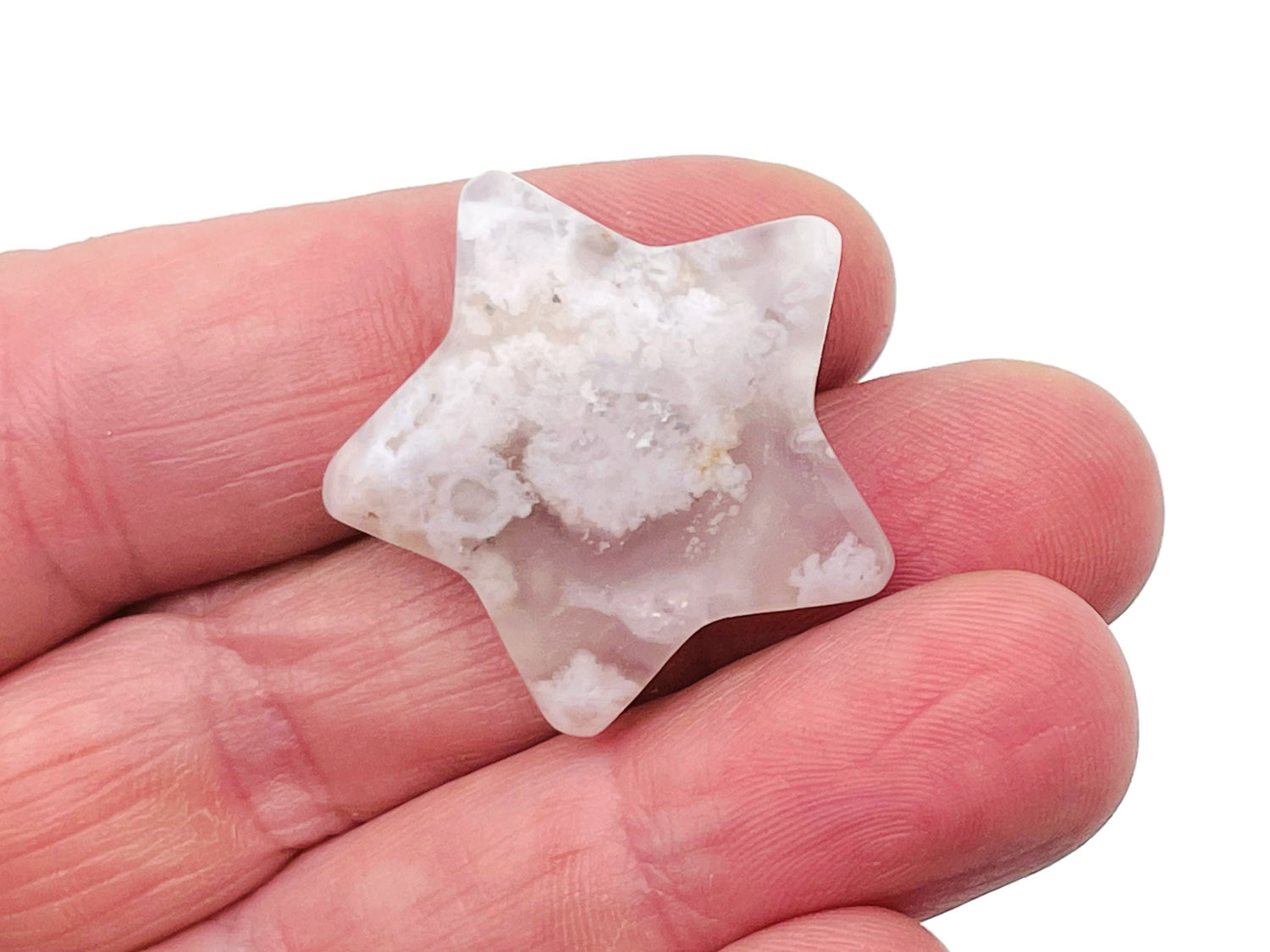 Pierre précieuse étoile en agate fleurie - Pierre précieuse étoile - Pierre de guérison - Pierre précieuse étoile naturelle - 3 cm - ST1052