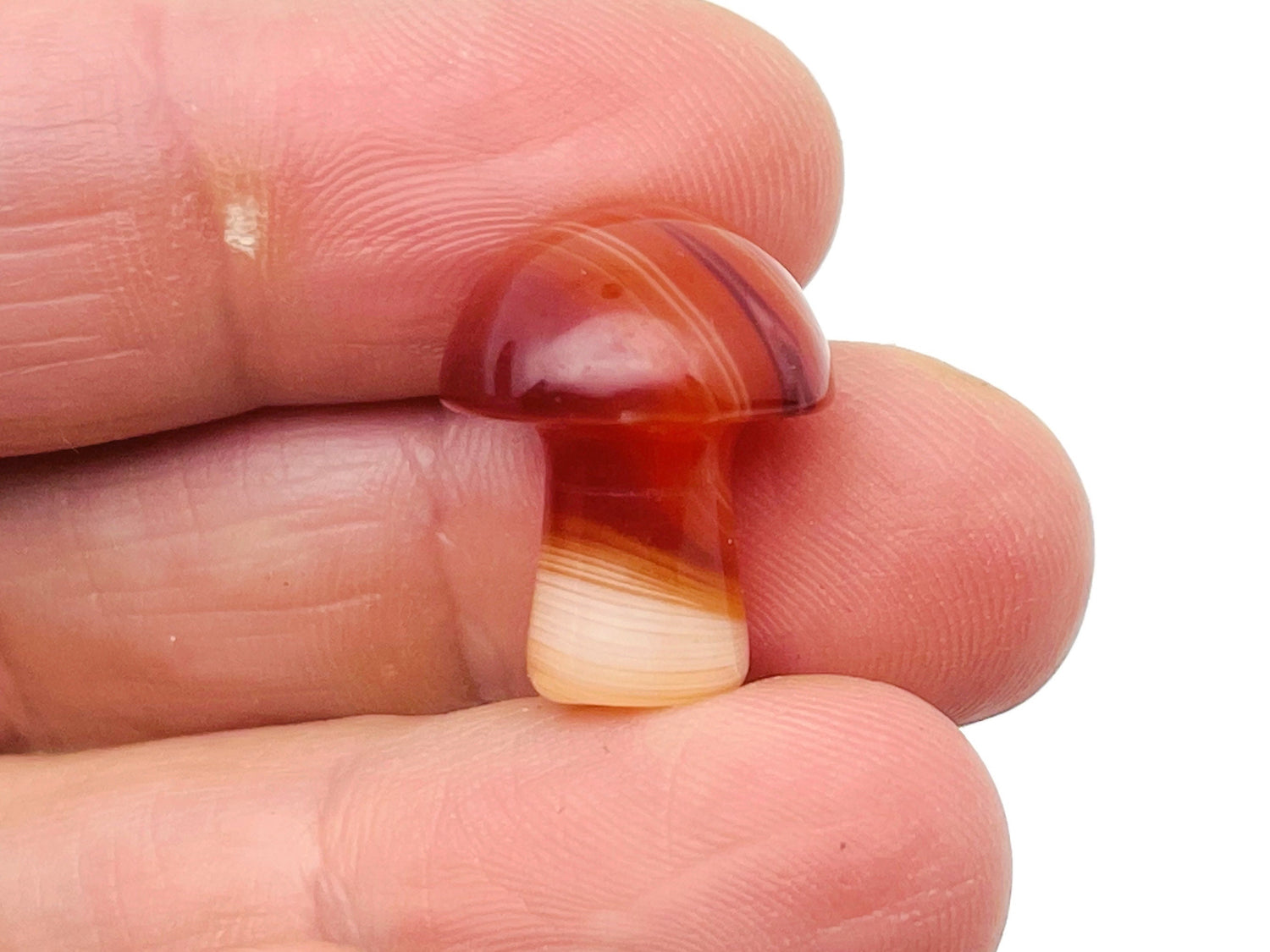 Champignon en cornaline ?€? Sculpture en cristal ?€? Champignon en cristal ?€? Sculpture de champignon en pierre naturelle ?€? 2 cm ?€? MU1029