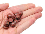 Red Sesame Jasper mushroom carved gemstone, 20mm, showcasing detailed carving and vibrant red and brown hues, by GemstoneGO.