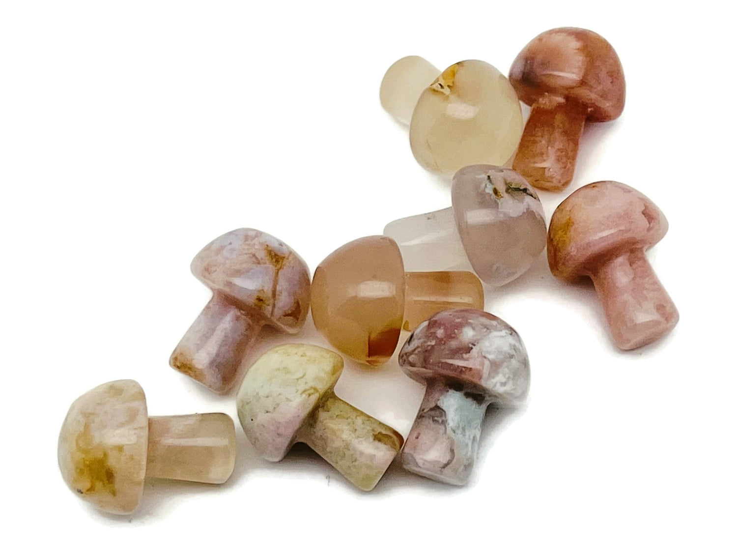 Agate Fleur Champignon Pierre Précieuse ?€? Sculpture en Cristal ?€? Champignon en Cristal ?€? Sculpture en Pierre Naturelle Champignon ?€? 2cm ?€? MU1041