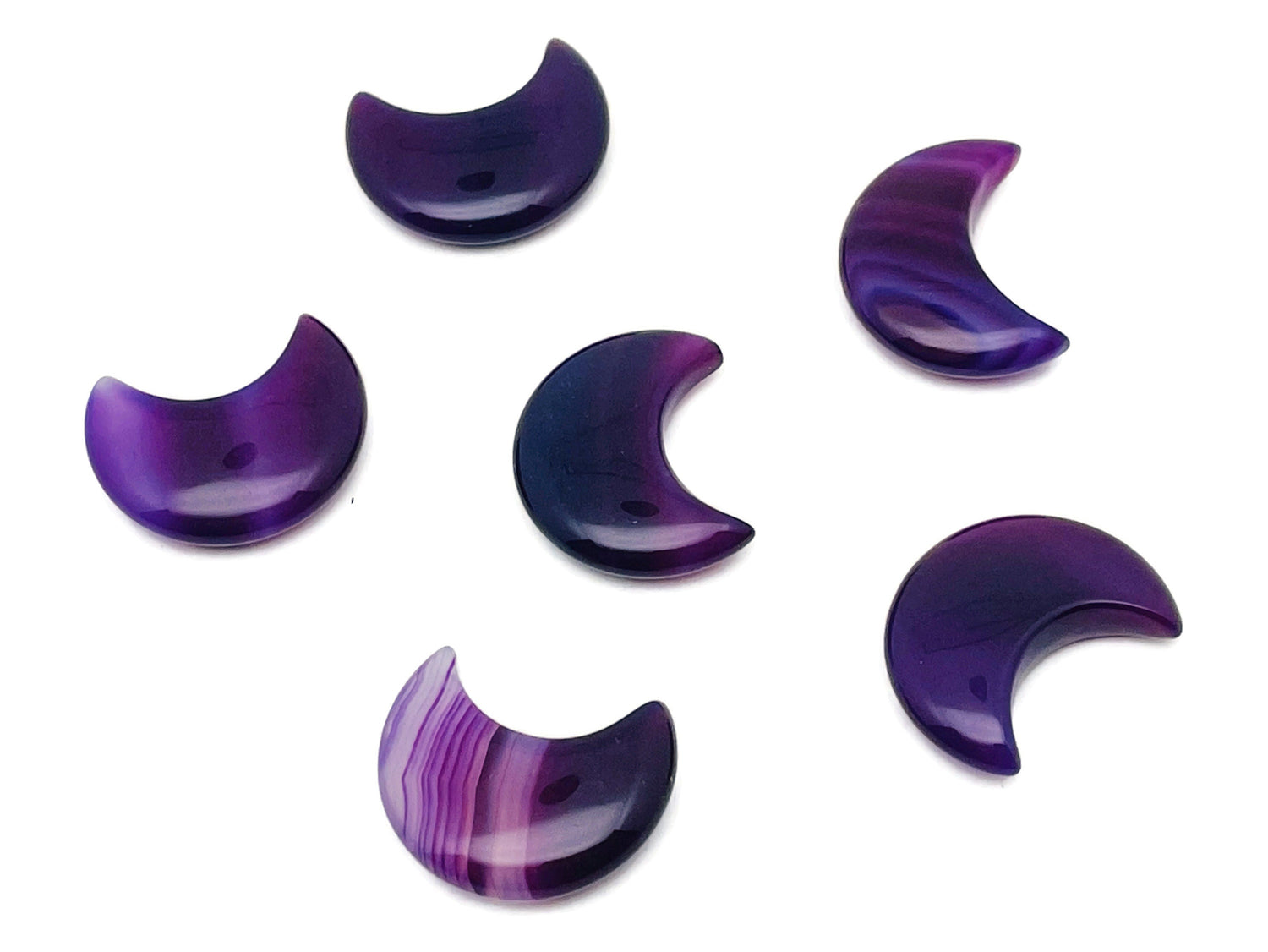 Purple Agate Gemstone Moon - 30mm - MO1055