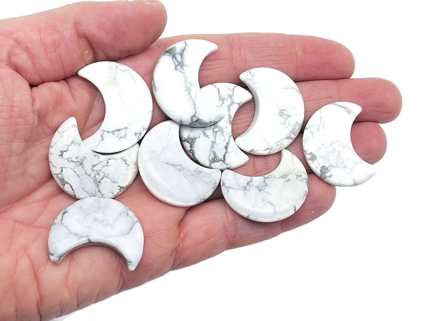 Howlite Gemstone Moon - 30mm - MO1067
