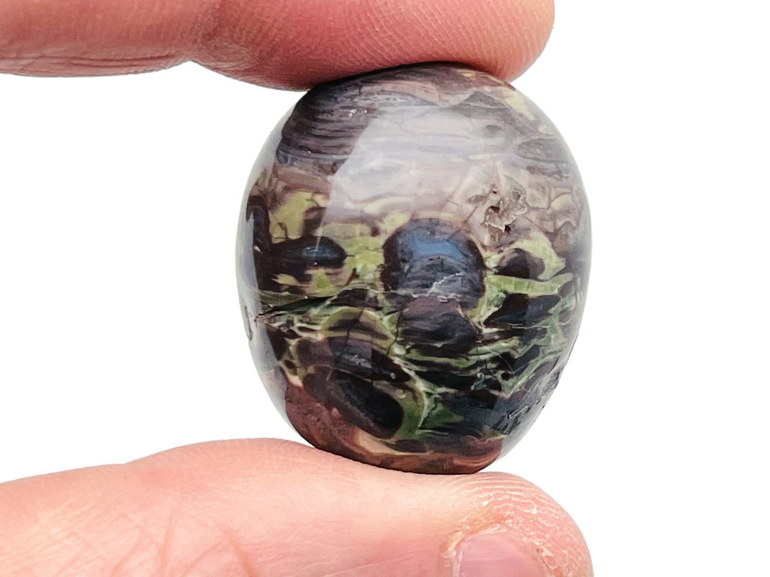 Rhyolite Tumbled Stone - Rainforest Gemstone - TU1077