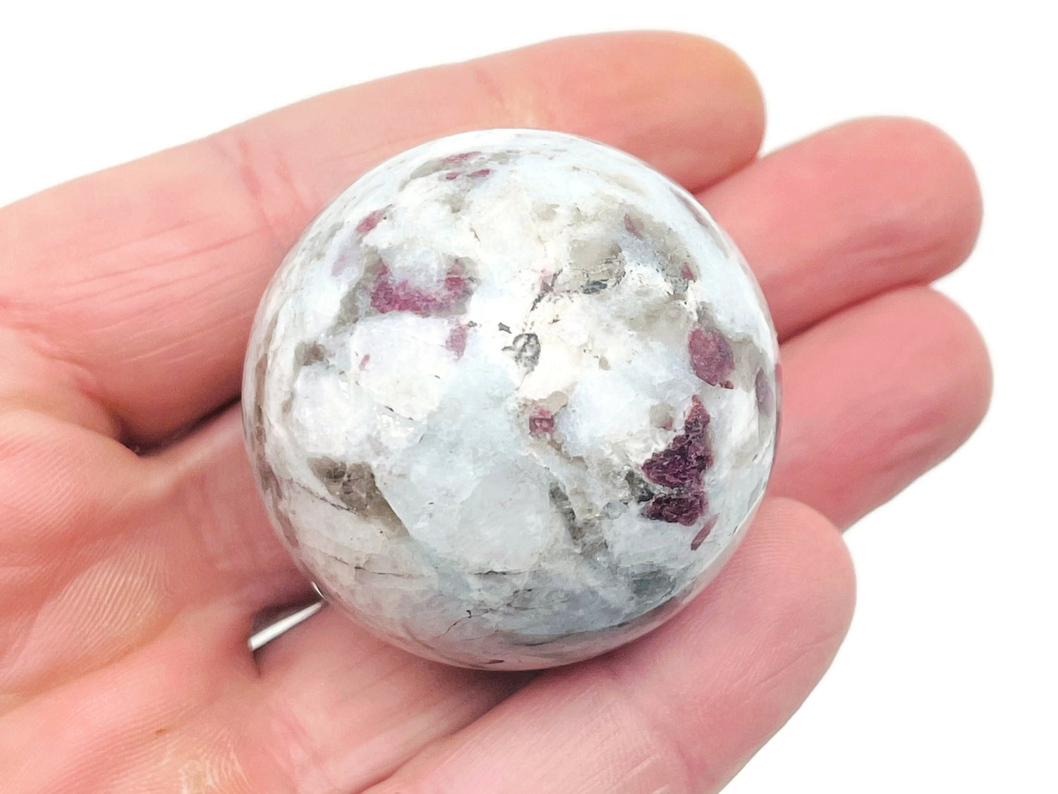 Plum Blossom Tourmaline Sphere Gemstone - Crystal Ball - 40-50mm - BA1006