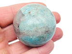 Amazonite gemstone sphere, 40-50mm crystal ball, polished blue-green mineral from GemstoneGO.