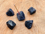 Blue Goldstone rough crystal incense holder by GemstoneGO, handmade carved crystal stick holder for incense sticks.