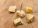 Yellow aventurine rough crystal incense holder with handmade carving, designed for incense sticks and featuring a natural gemstone finish.