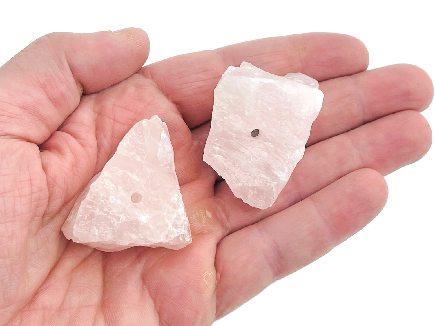 Rose Quartz Rough Crystal Incense Holder - Crystal Incense Stick Holder - Handmade Carving - RS1025