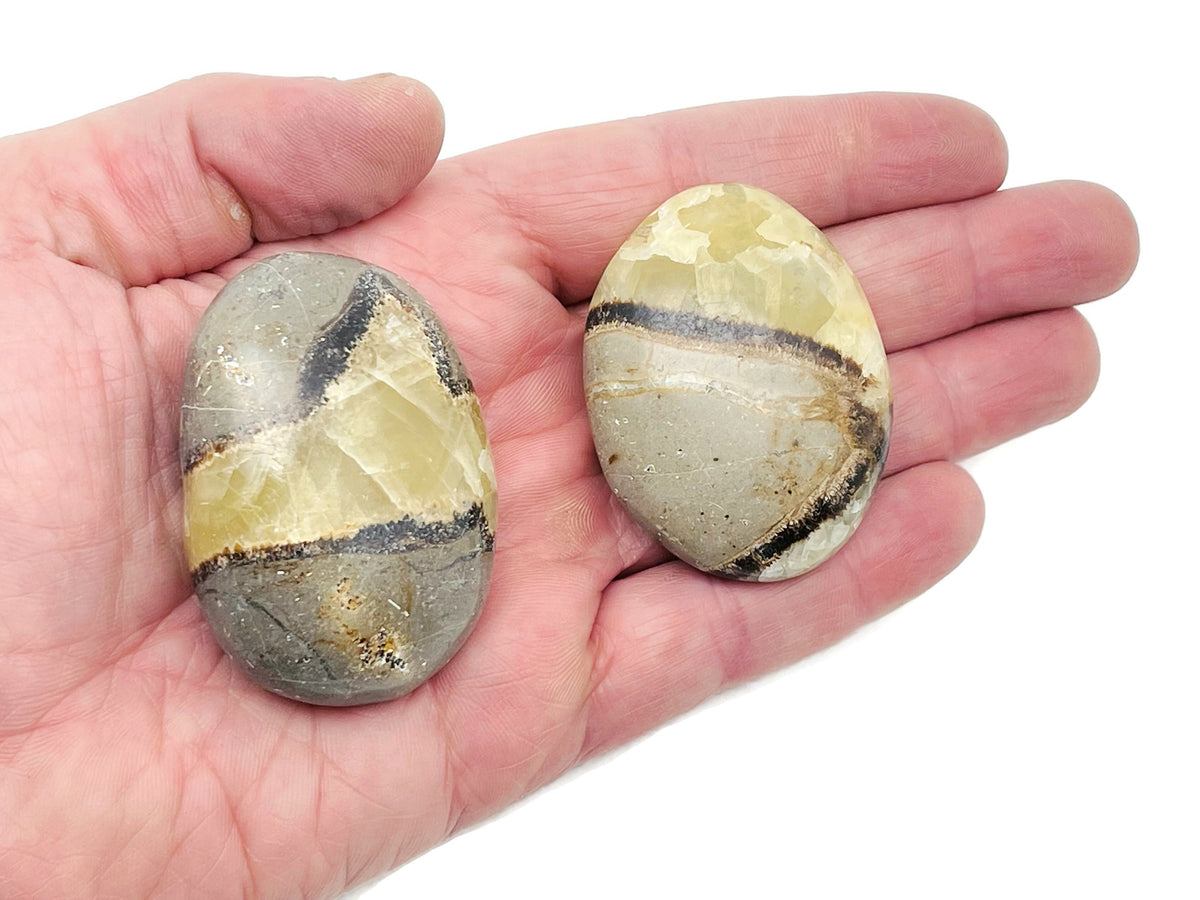 Septarian palm gemstone spa stone, dragon stone from GemstoneGO, showing natural earthy tones and textured surface.
