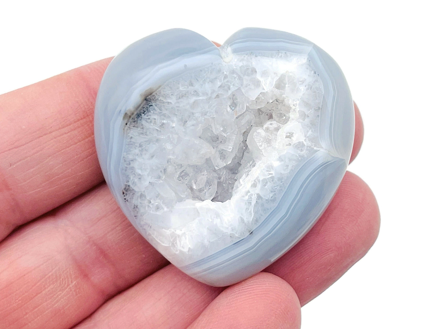 Agate Druzy Heart Gemstone - HE1273