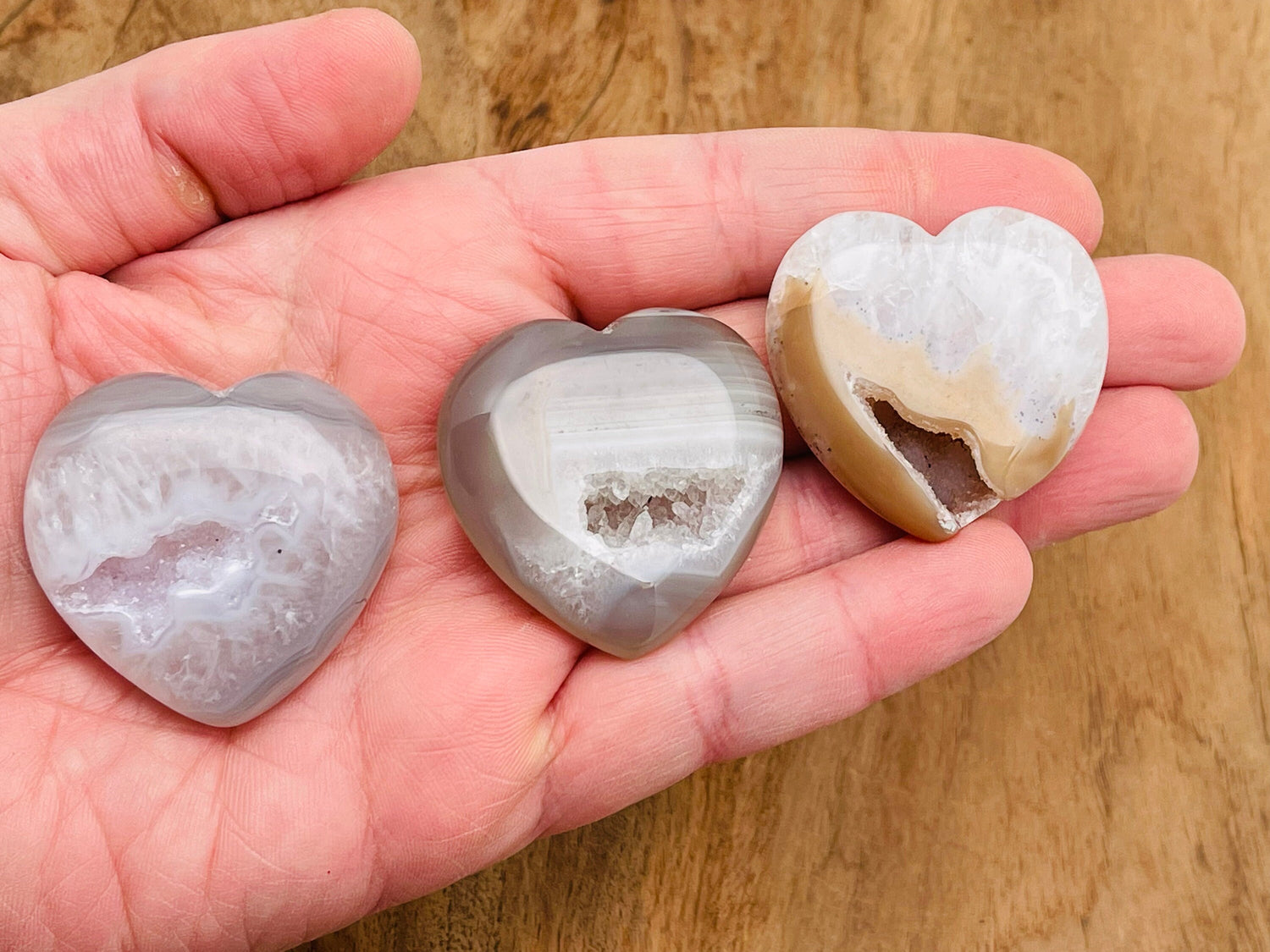 Agate Druzy Heart Gemstone - HE1273