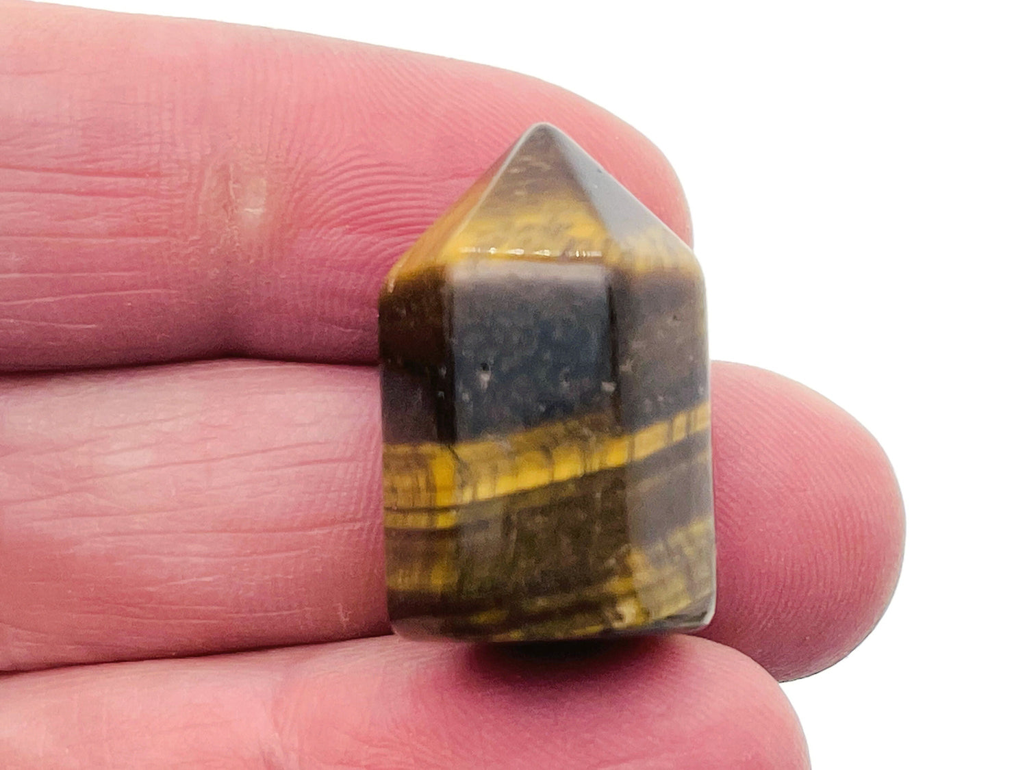 Tiger Eye Obelisk Tower Crystal - 25mm - TW1077