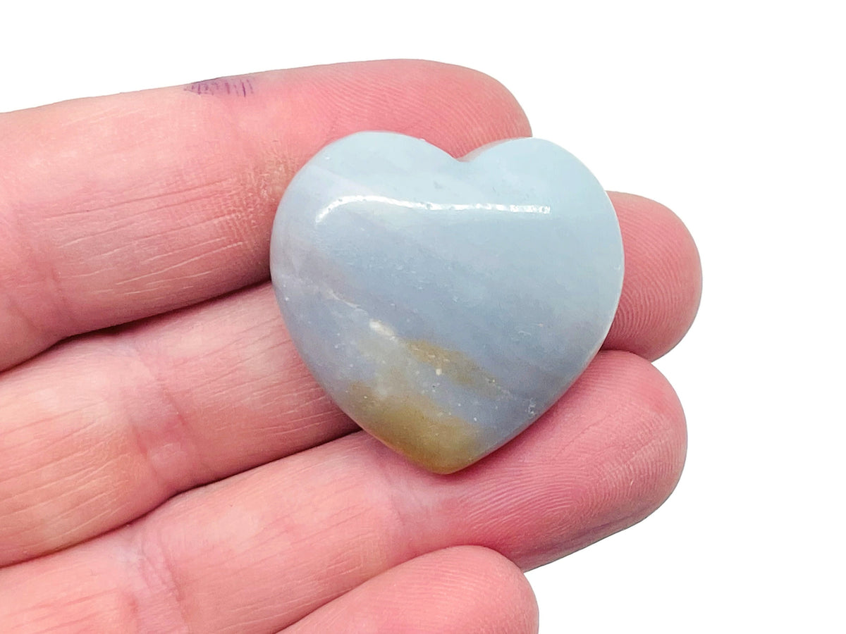 Amazonite heart-shaped gemstone pendant, 30mm, smooth polished surface by GemstoneGO, showcasing vibrant blue-green color and natural veining.