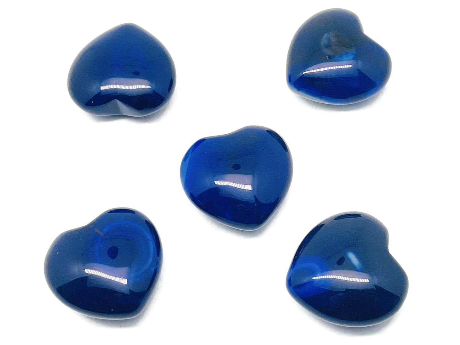 Blue Agate heart gemstone pendant, 40mm, from GemstoneGO, showcasing vibrant blue and natural stone details.