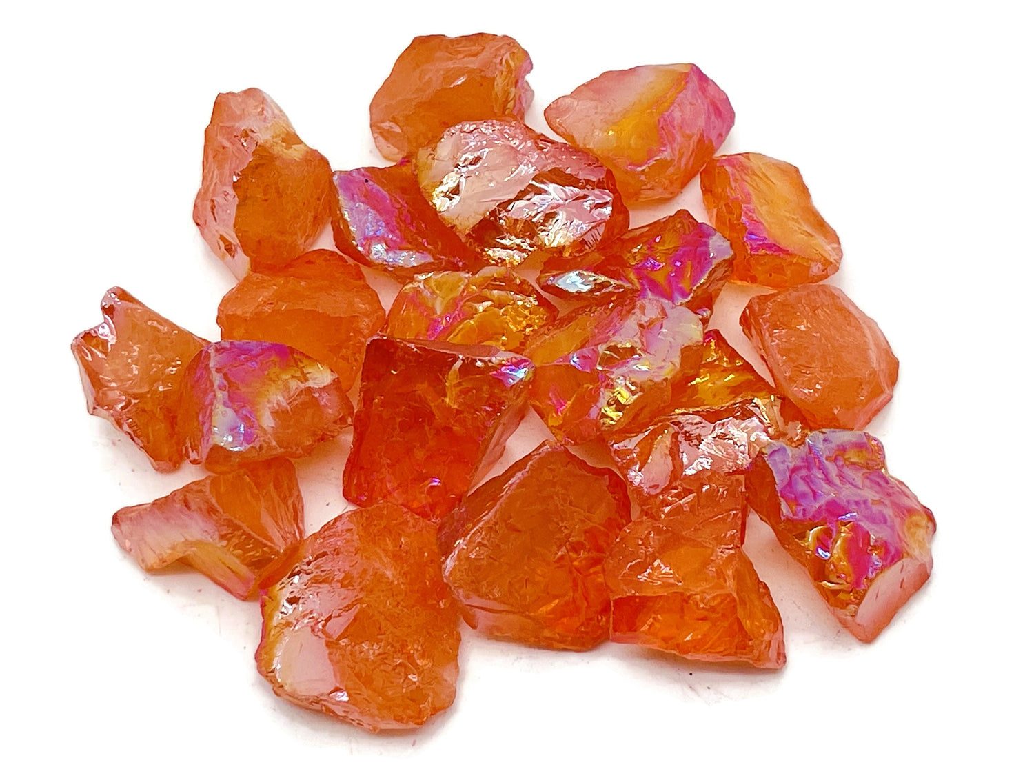 Raw Tangerine Aura Quartz Gemstone - Orange Aura Stone - RA1261