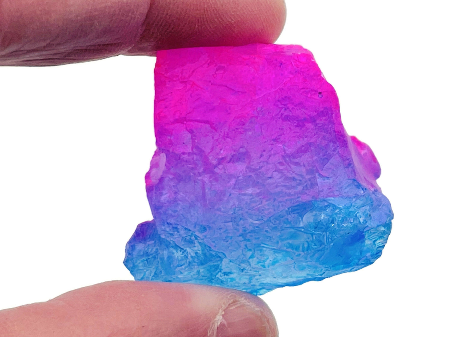 Raw Rainbow Aura Quartz Gemstone - Rough Purple-Blue Color Aura Stone - RA1265