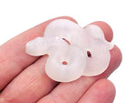 Selenite snake carving gemstone, detailed white mineral sculpture with intricate snake design from GemstoneGO.