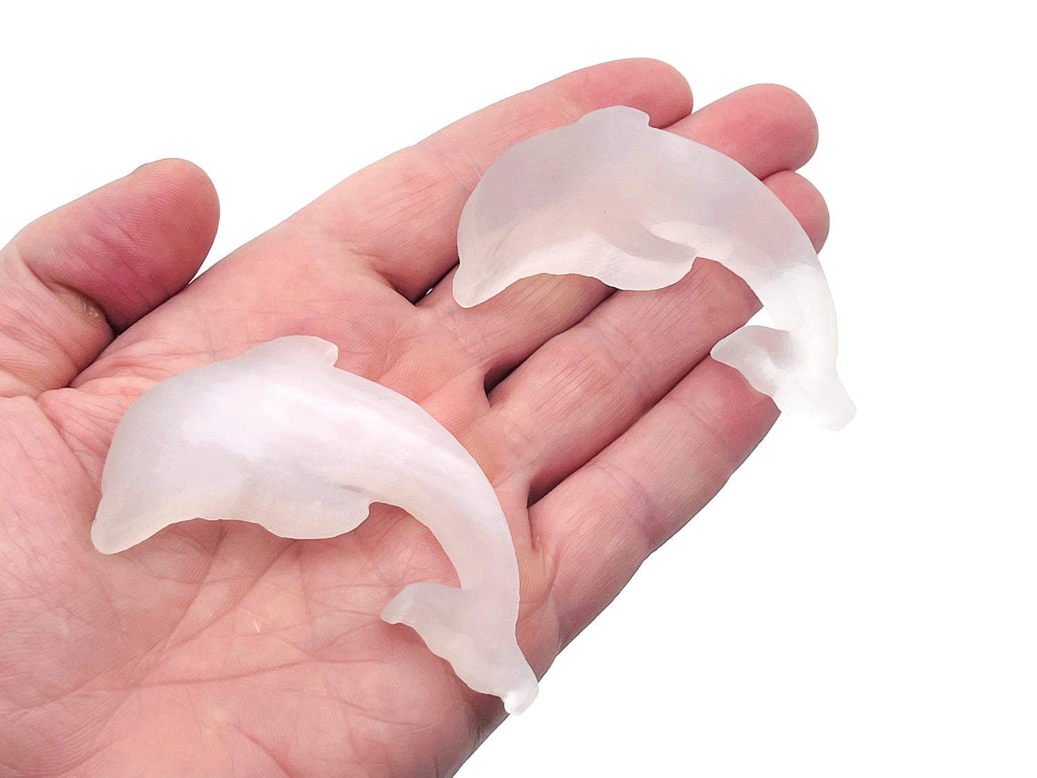 Selenite Dolphin Carving Gemstone - CA1046