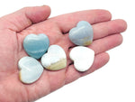 Amazonite heart-shaped gemstone pendant, 30mm, from GemstoneGO, showcasing vibrant blue-green mineral with natural patterns.
