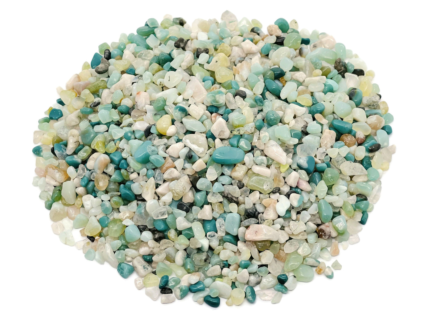 Éclats d'agate verte à fleurs ?€? Éclats de pierres précieuses ?€? Éclats de cristal semi-polis - Cristal en vrac - 2-6 mm - CP1169