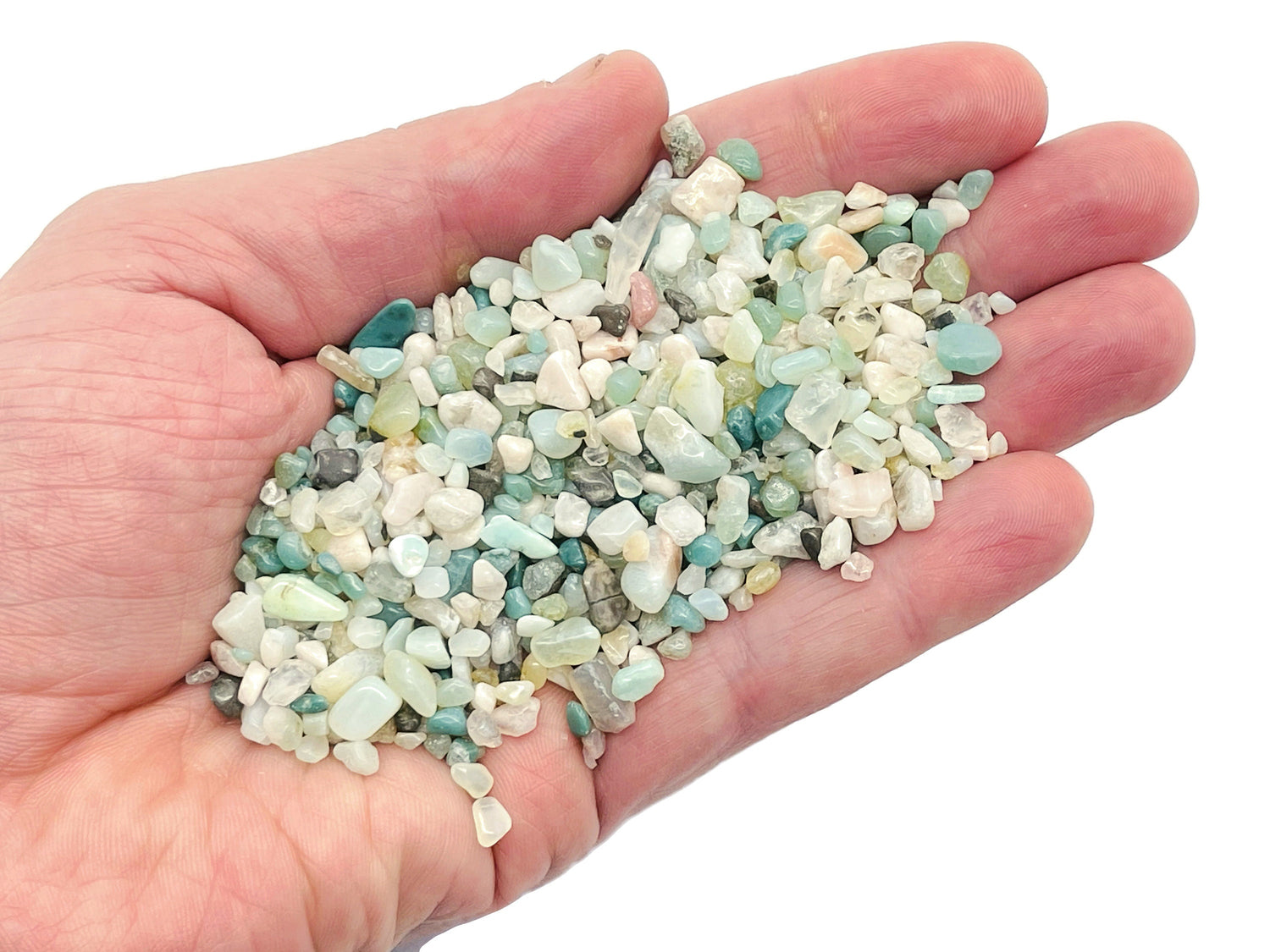 Éclats d'agate verte à fleurs ?€? Éclats de pierres précieuses ?€? Éclats de cristal semi-polis - Cristal en vrac - 2-6 mm - CP1169